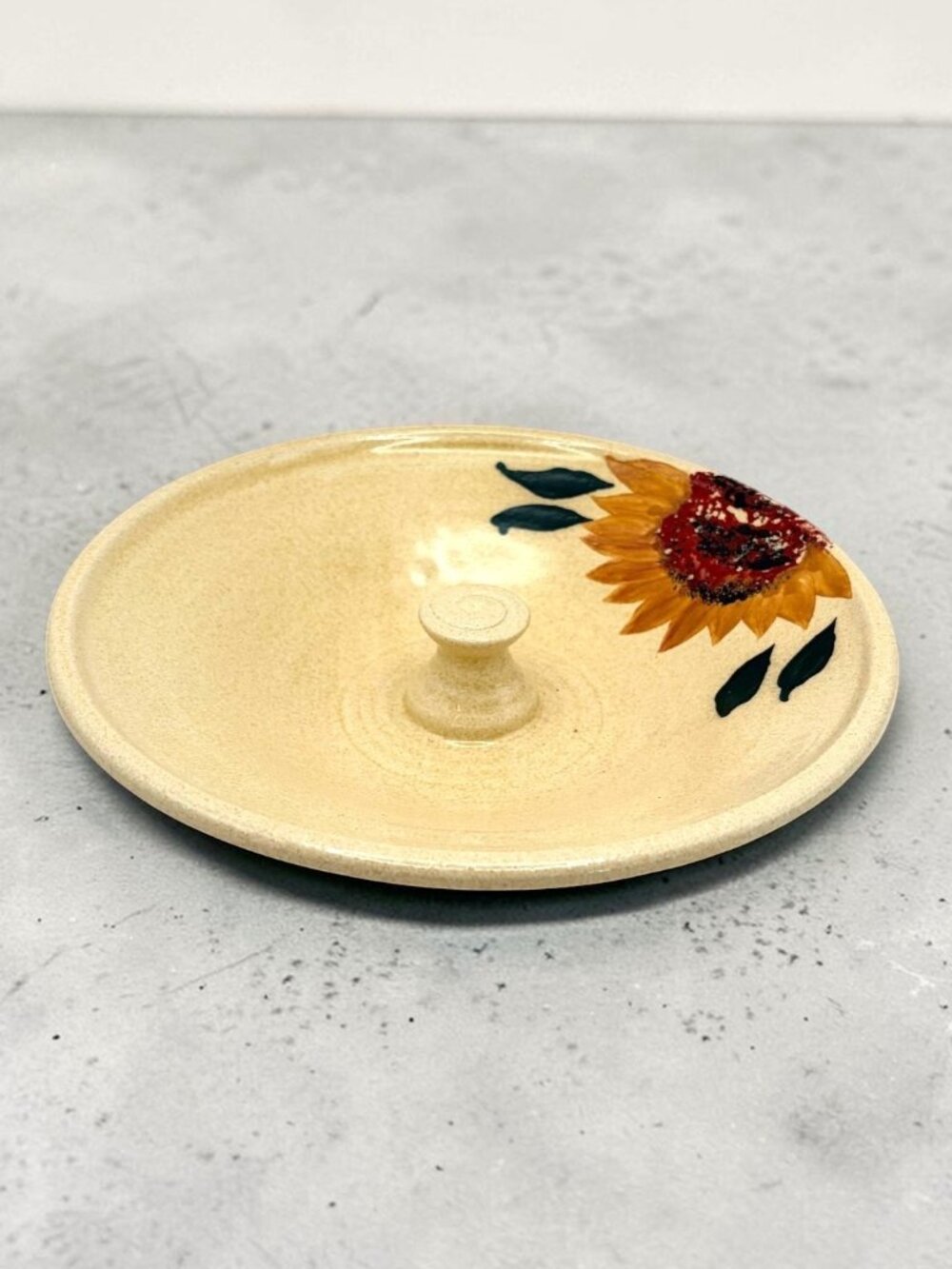 The Gourmet Potter Sunflower Party Plate Handmade Stoneware 8.5”